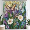 1Pc Colorful Butterflies Print Waterproof Shower Partition Privacy Hanging Curtain With Hooks Multiple Size Machine Washable