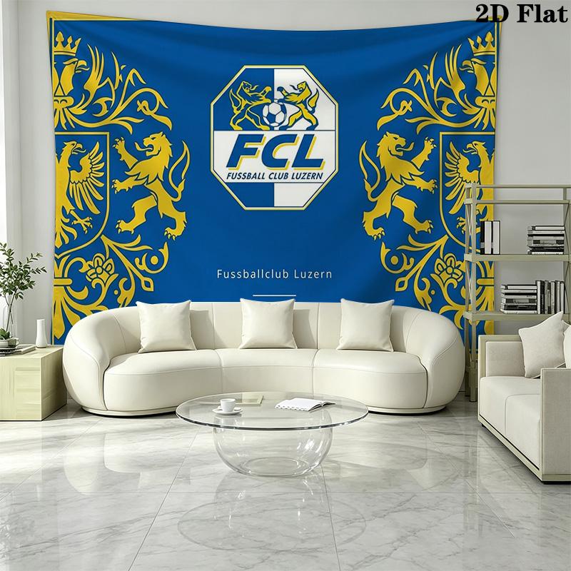 Luzern FC Wall Tapestry Aesthetic Wall Hanging Printed Fabric Blanket Decorative Tapestries for Bedroom Living Room Home Decor