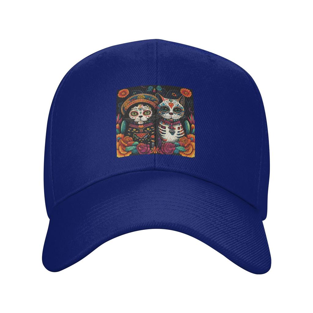 Unisex Baseball Hats Day Of The Dead Kitten Cat Sugar Skull Dia de Los Muertos Summer Sports Baseball Caps Casquette Hats