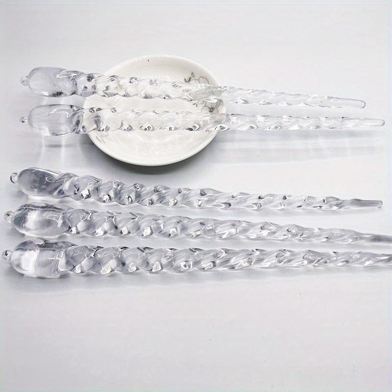 12 ks třpytivých akrylových rampouchů - Všestranné vánoční ozdoby pro sváteční a zimní večírky, Nevyžaduje baterie, Vánoční dekorace