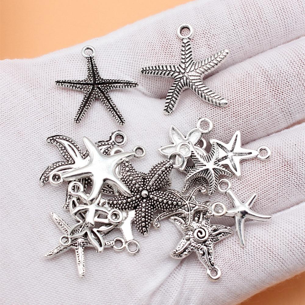 Charms Jewelry Making Supplies Starfish Cell Phone Pendant Vintage 18pcs/set