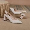 Baotou thick heel shoes children versatile 2025 spring and autumn ladies occupation commuting work pointed high heels single shoes