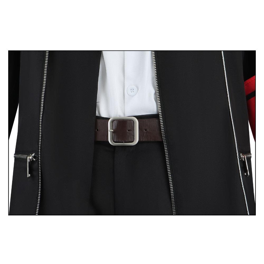 Game P3 Makoto Yuki Cosplay Costume Wig Gekkoukan High School Uniform Embroidery Black Suit Pants Shirt Daily Wearing Gifts
