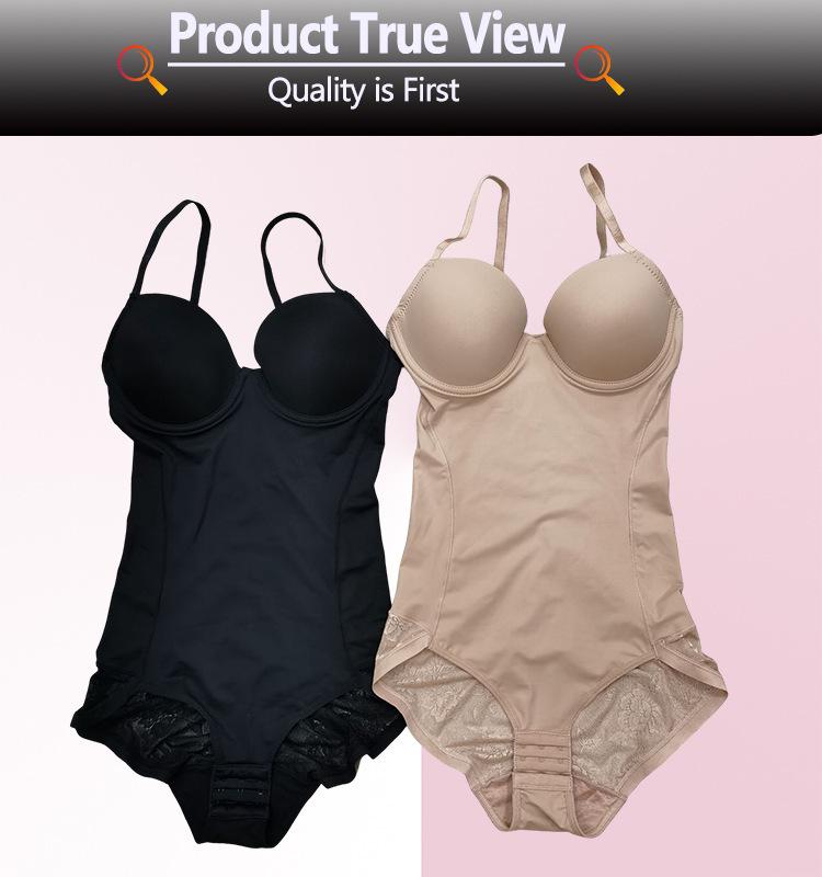 Explosive Style Body Shaping One-Piece Suit with Bra Support - Tummy Control Deep V Design