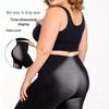 High-Waisted Plus-Size Women's Leggings with Tummy Control - Thin Modal Jacquard for Spring & Autumn