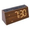 Digital Alarm Clock Wooden LED Dimmable USB Plug in Electric Desk Clock Loud Alarm with Adjustable Volume Snooze for