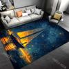 Starry Sky Luminous Sailboat Girl Silhouette Carpet for Living Room Bedroom Sofa Home Decor Rus Non-slip Floor Mat Luxury Gift