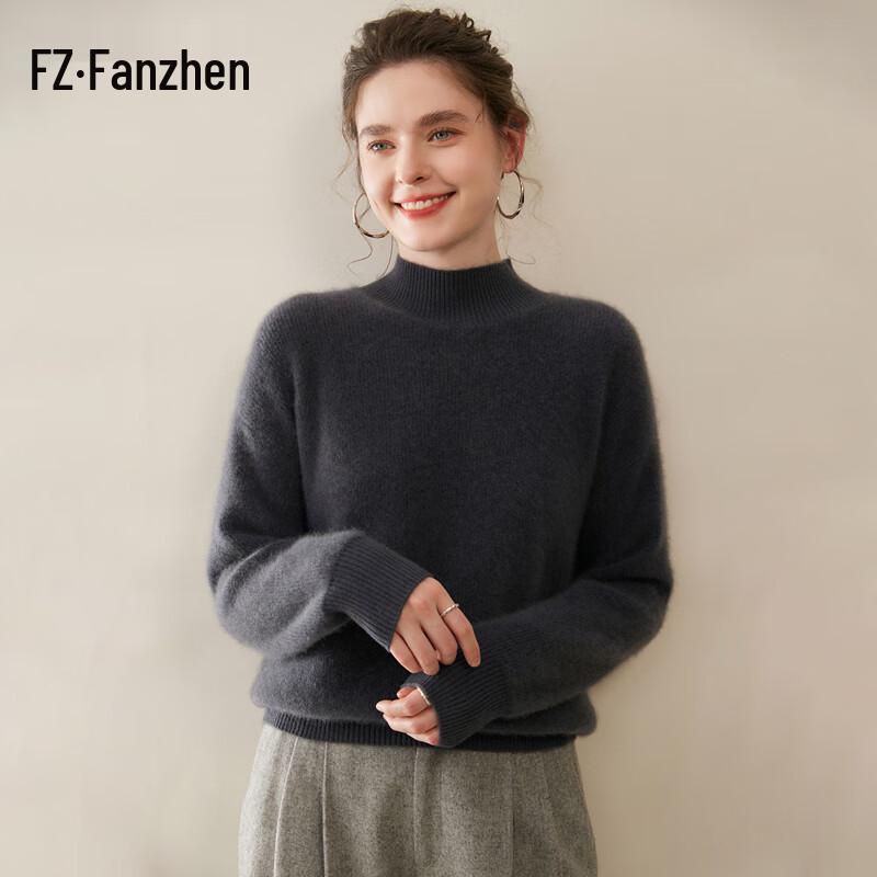 

FANZHEN Women s 100% Cashmere Turtleneck Sweater M