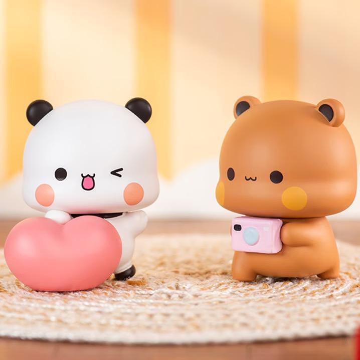 New Genuine  Cute Panda Yier And Bubu Couple Daily Series V3 Anime Kawaii Figure Trendy Home Decor Collectible Toy Gift