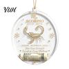 Gift Box Accessories Christmas Tree Money Holder Pendant, Transparent Acrylic Round Hanging Ornament, 12 Festive Home Decor Zodiac Signs Theme