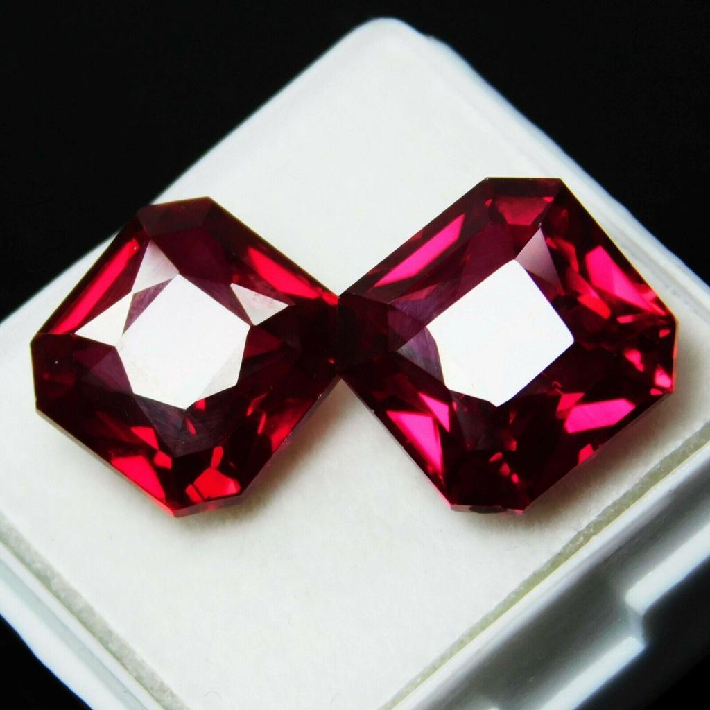 Natural Red Ruby 16.25ct Square Cut Certified Loose Gemstone