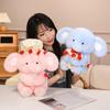 Adorable Sweet Elephant Hold Rose Bouquet Plush Doll Soft Stuffed Little Elephant With Flower Plushie Toy Cute Gift For Kids