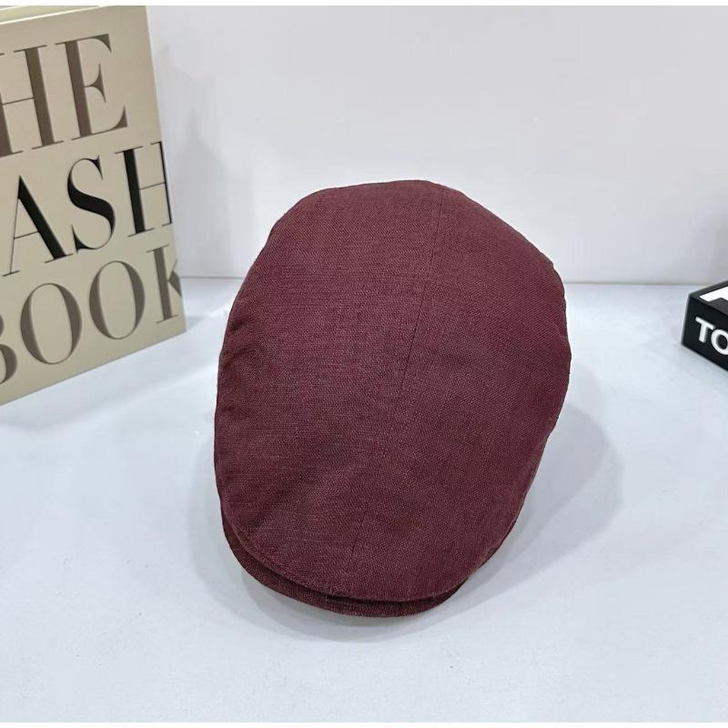 Beret Spring and Summer Breathable Cotton and Linen Retro Cap Versatile Forward Hat Men's Trendy Hat Women