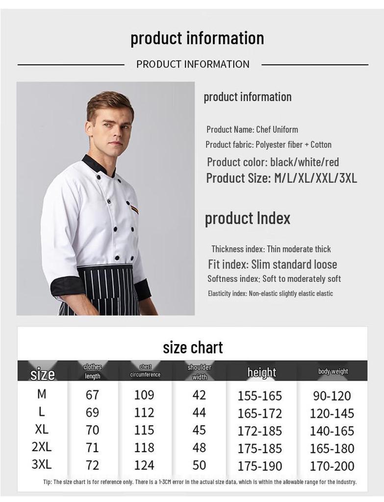 Men's Long-Sleeve Chef Uniform Set
