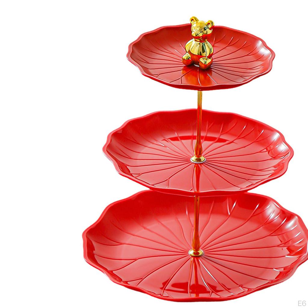 Dessert Cupcake Display Stand 3 Tier Table Centerpiece Pastry Serving Tray with Metal Rod for Tea