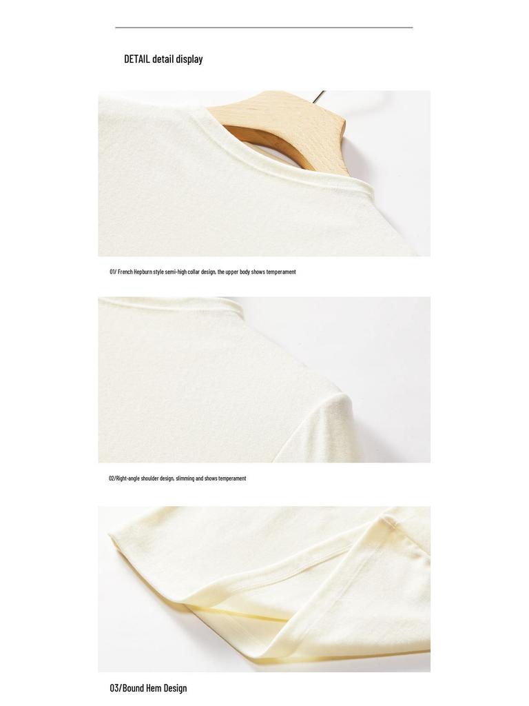 Women's Slim-Fit Tencel Wool Knitted Long Sleeve High Neck Shirt