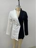 2022 Farbblock-Naht V-Ausschnitt OL Professioneller Cardigan-Blazer
