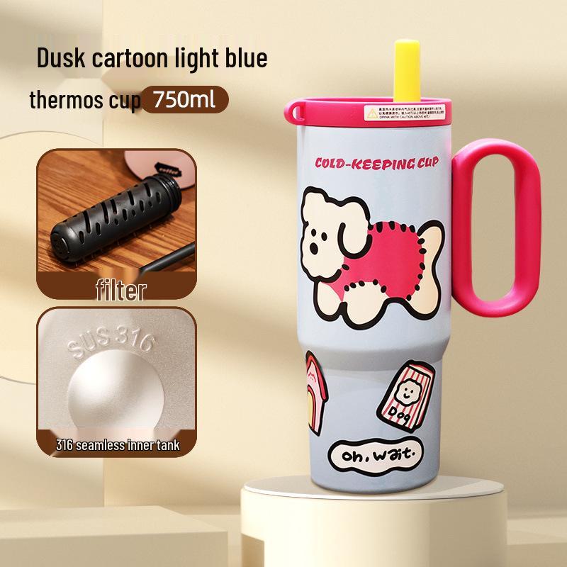 Giant Insulated 316 Stainless Steel Cup for Girls with Handle, High Appearance, Ice Buster, Car Portable.