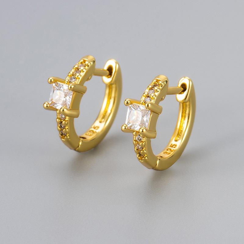 Retro Colored Diamond Ear Cuffs: Women's Luxury Micro-Paved Zircon Design
