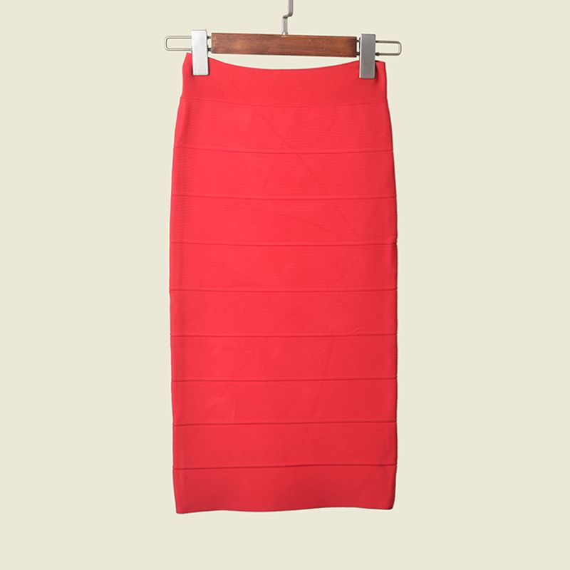 

B s Light Luxury Bandage Skirt Western Style Temperament Slimming Sheath Knitted Foreign Trade Short dress Red XXS