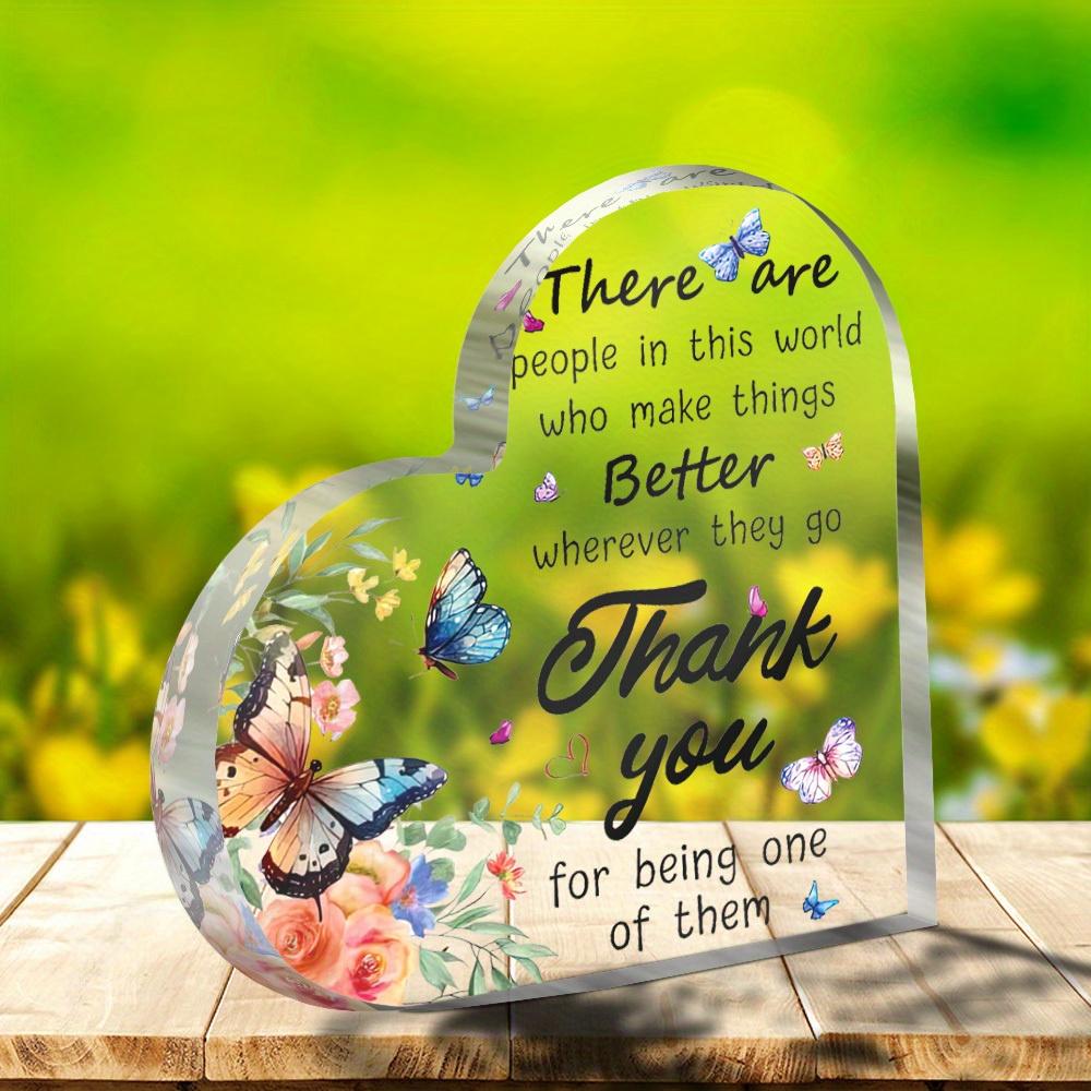 

Heart-Shaped Decorative Plaque with Butterfly & Floral Design - Thank You Gift for Women, Teachers, Colleagues - Modern Tabletop Decor, No Electrici 10*10cm