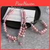 Double Pink Trendy Layer Bead Bracelet For Women Stylish Jewelry For Summer 2024