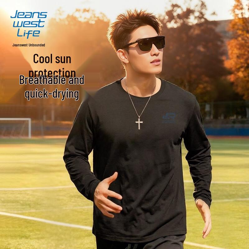 JEANSWEST LIFE Men's 5A Antibacterial Quick-Dry Long Sleeve T-Shirt