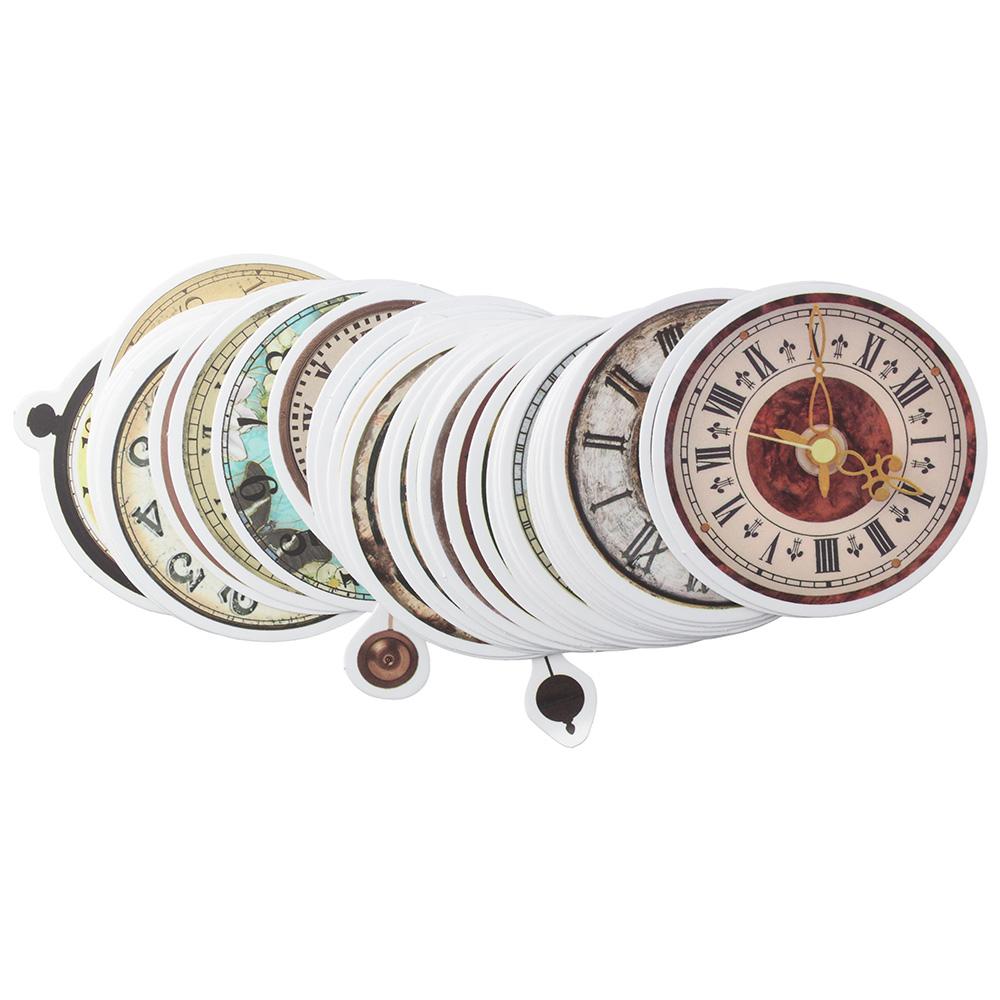 100PCS Multicolored Stickers PVC Vintage Stickers Steampunk Clock Decorative Stickers  DIY