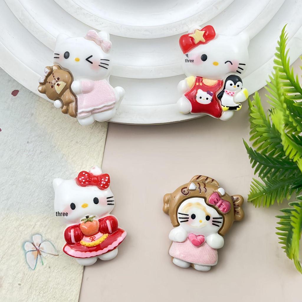 Cartoon Bear & Kitten Resin Accessories: DIY Hair Clip, Phone Case, Magnet, Keychain, Shoe Buckle Ornament