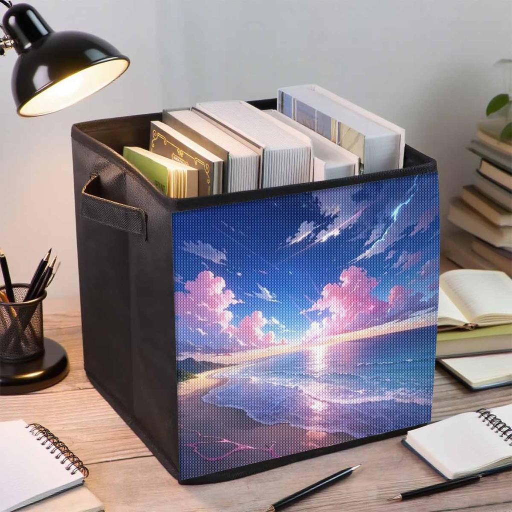 The Beautiful Sea 5D Diamond Painting Storage Basket Full Round Drill Mosaic Diamond Embroidery Cross Stitch Kits Home Decor Home Decor