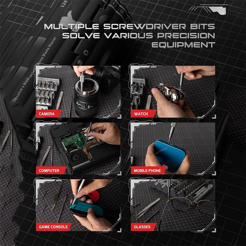 128 In 1 Precision Screwdriver Set Magnetic Phillips Torx Screw Driver Bits Portable Professional Electronic Repair Tool Set