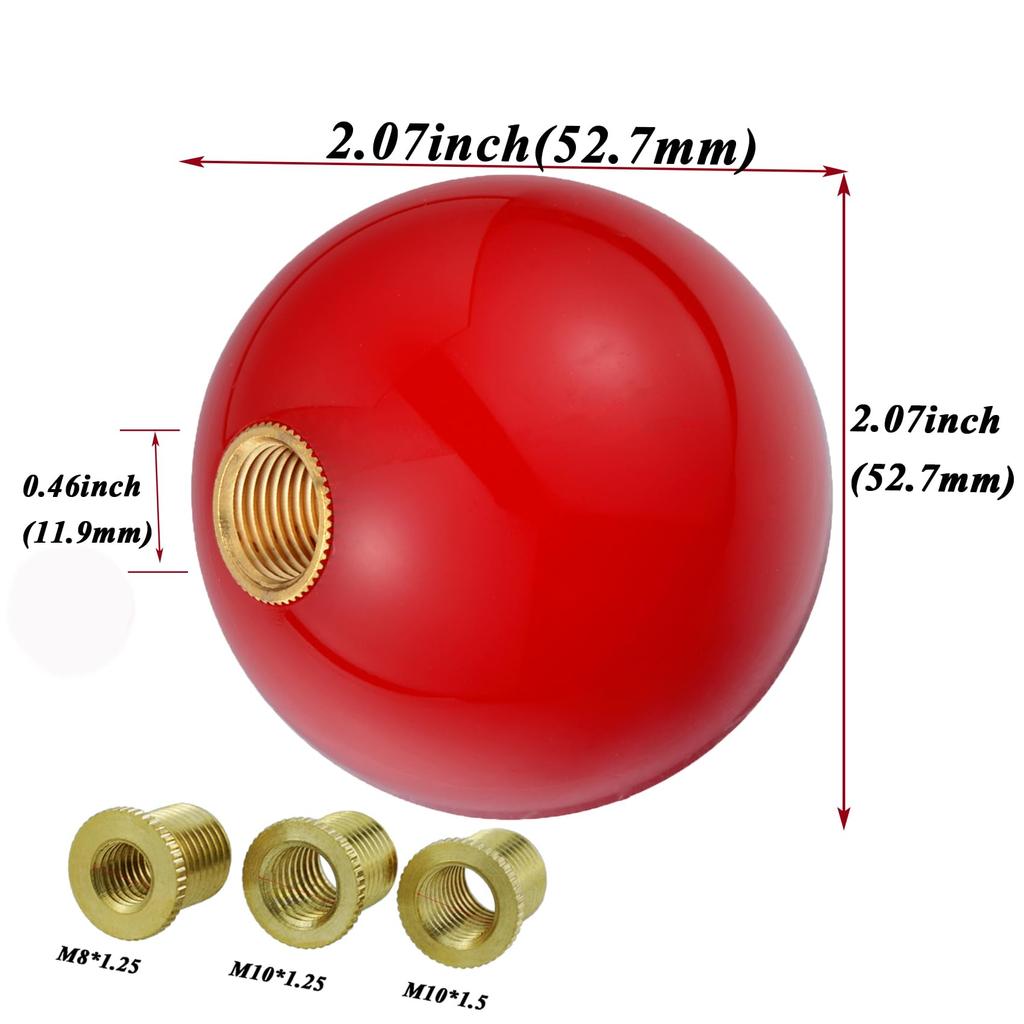 Abfer Round Shift Car Shift Knob Handle Suitable for Most Manual Transmission Cars and Red 6-Speed Knob, Head, Trucks,