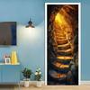 Cave scenery door stickers, suitable for bedrooms, living rooms, and bathrooms; natural landscape wall stickers.
