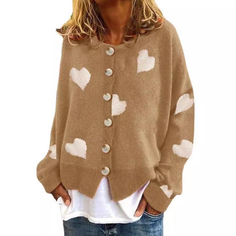 Women Loose Long Sleeve Single Breasted Knit Cardigan Sweater Outerwear