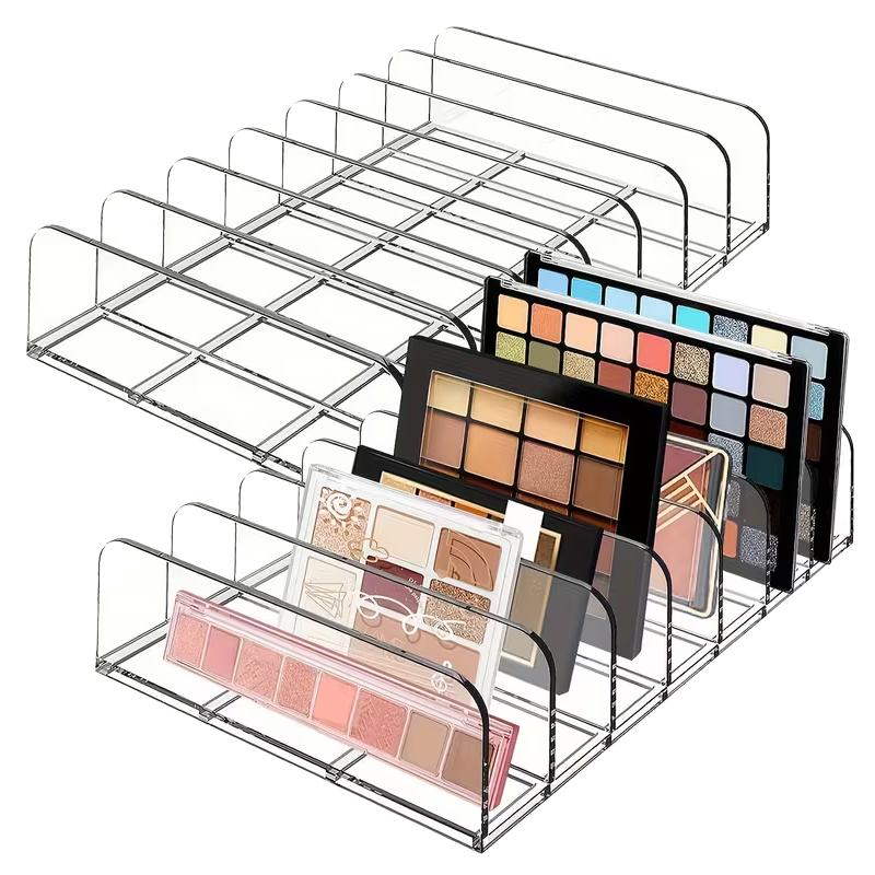 7grids Makeup Storage Rack Eye Shadow Plate Organizer Multifunctional Transparent Plastic Storage Self for Music Film