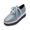 Women's Shoes Slip-on Ladies Vulcanized Shoes Lace-up Moccasins Patent Leather Wedge Heels Non-slip Sneakers for Women