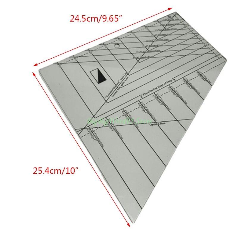 24TE Professional Sewing Quilting Plastic Ruler Sewing Measuring Stationary Ruler DIY Patchwork Split Rects Cutting Template