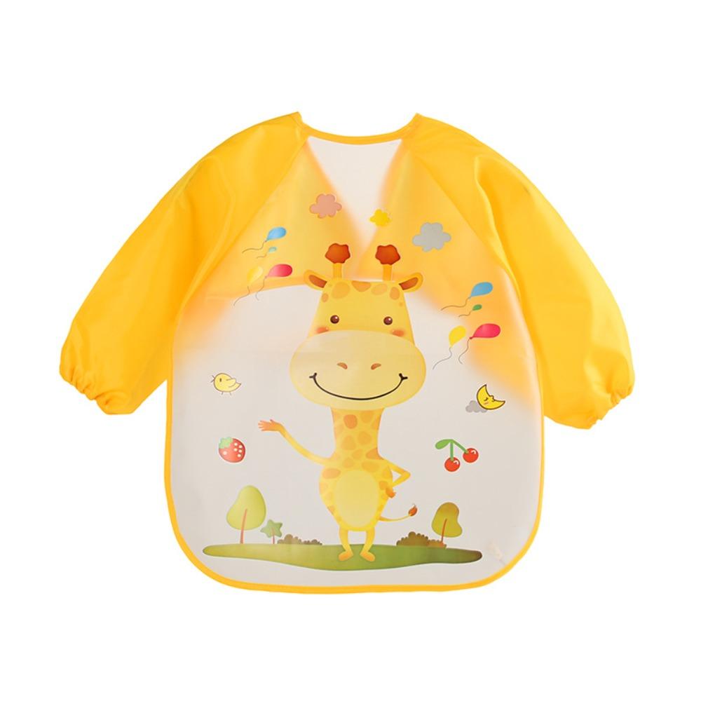 Waterproof Long Sleeve Strap Coat Cartoon Pattern Dirt Proof Feeding Burp Cloths  Baby Eating