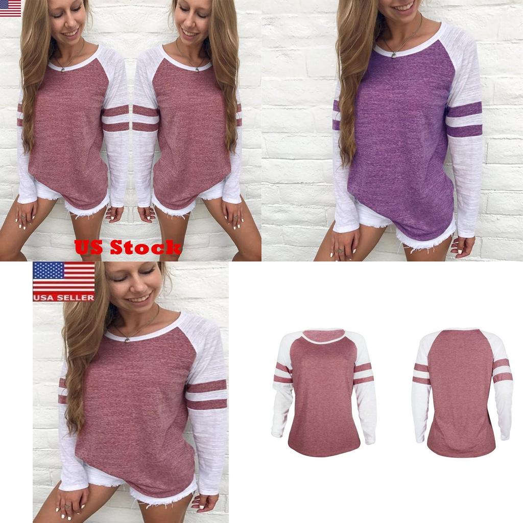 Usa Women Ladies Long Sleeve Casual Tops Shirt Fashion Crew Neck Blouse With Stylish New Design