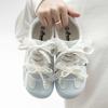 Pell satin pearl ribbon casual shoes Dexun shoes soft sole round head Forrest Gump shoes