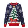Christmas Tree Knit Sweater Loose Fit Crewneck Pullover Couples
