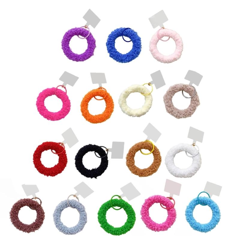 Trendy Phone Accessory Plush Key Organize Anti Drop Keychain Versatile Wristband