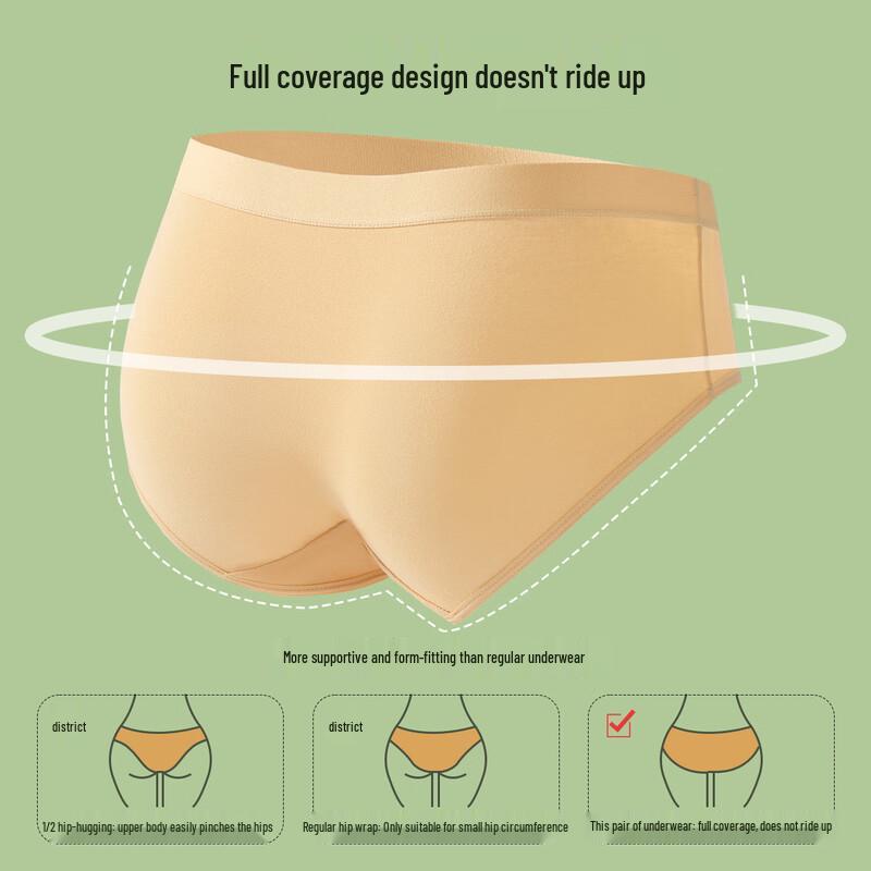 FENTENGCARE Women's 7A Antibacterial Mid-Waist Cotton Underwear