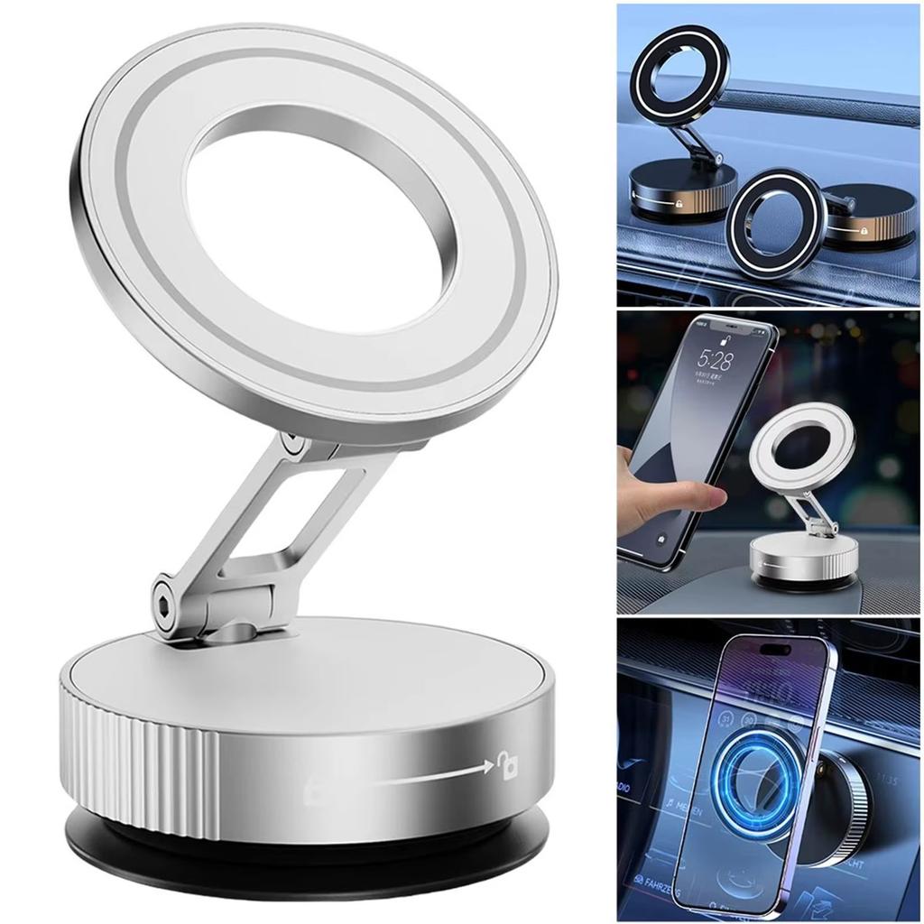 Magnetic Car Mount Strong Magnetic 360° Rotation Foldable Phone Holder For Cell Phone For Iphone 12 13 14 15 16 Live Streaming