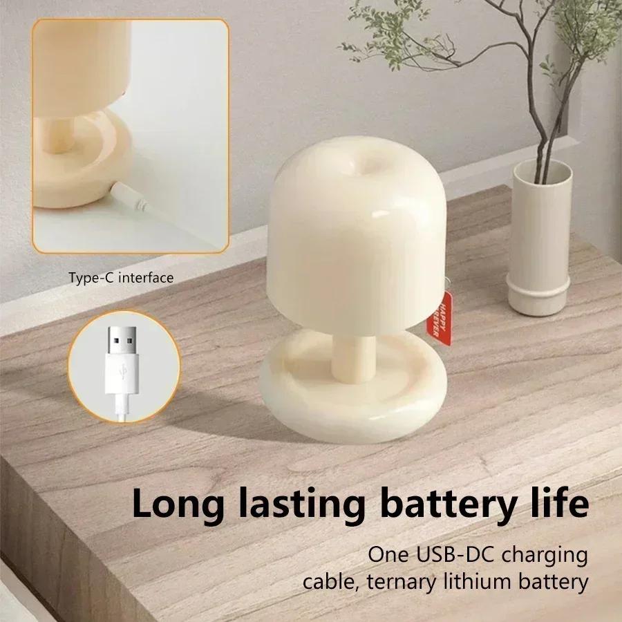 Wiederaufladbares LED Pilz Nachtlicht Sonnenuntergang Tischlampe USB Minimalistische Schreibtisch Schlafzimmer Bar Raum Dekoration Atmosphäre Stimmungslicht