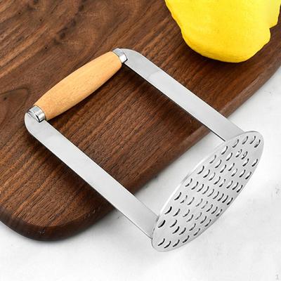 Potato Masher Food Salad Tool Pea Crusher Smooth Stainless Steel Kitchen Utensil