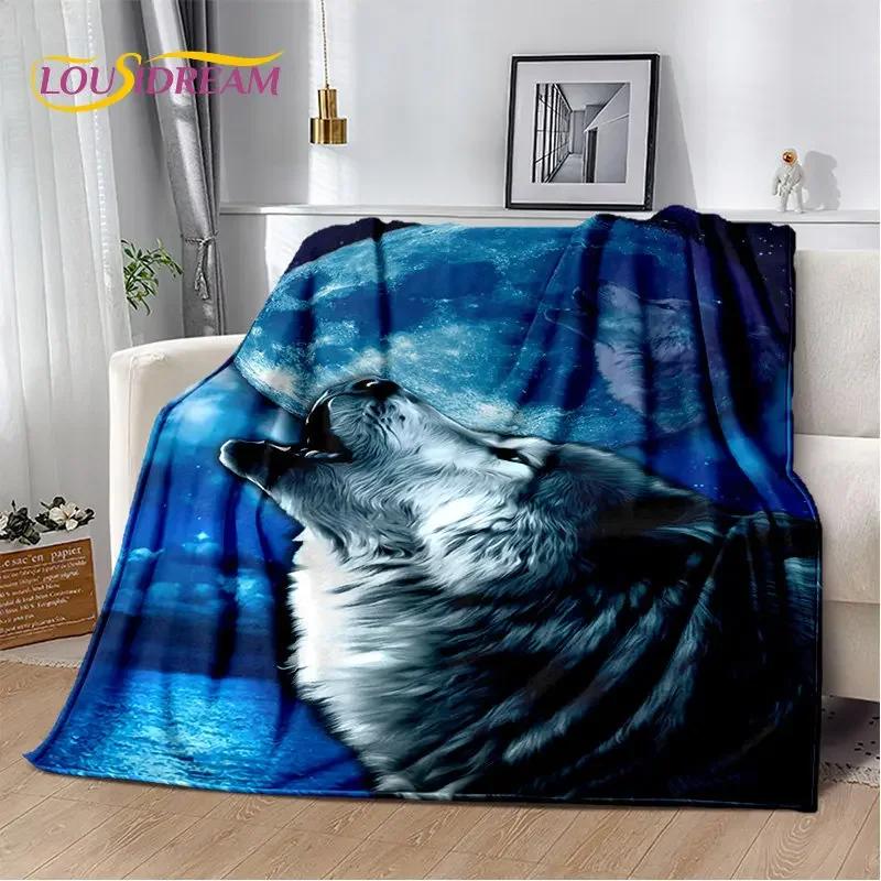 3D-Cartoon-Tiger, Wolf, Löwe, Leopard, Tier, Plüschdecke, Flanelldecke, Überwurf, Decke für Wohnzimmer, Schlafzimmer, Bett, Sofa, Picknick