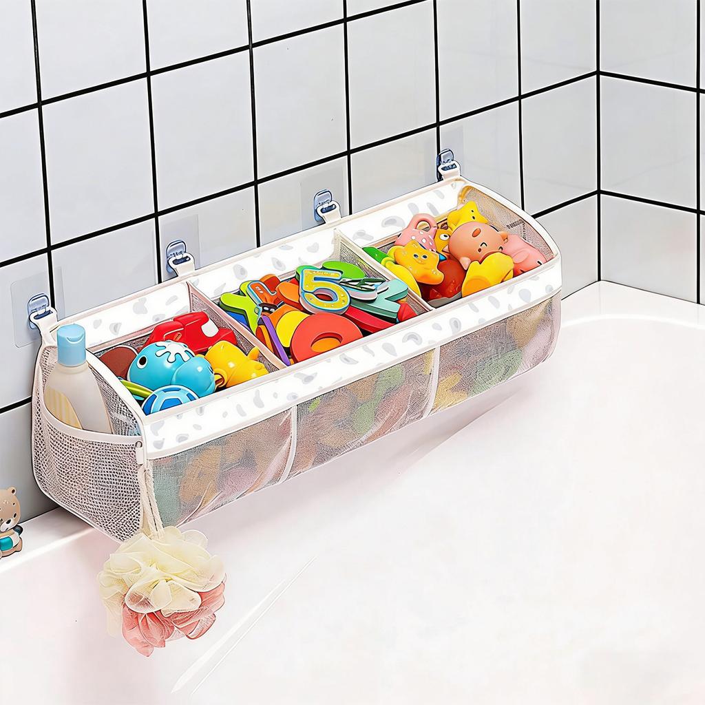 Bolsa Colgante para Guardar Juguetes Infantiles de Baño, Bolsa de Almacenamiento Montada en la Pared de Gran Capacidad, Organizador de Artículos de Baño.