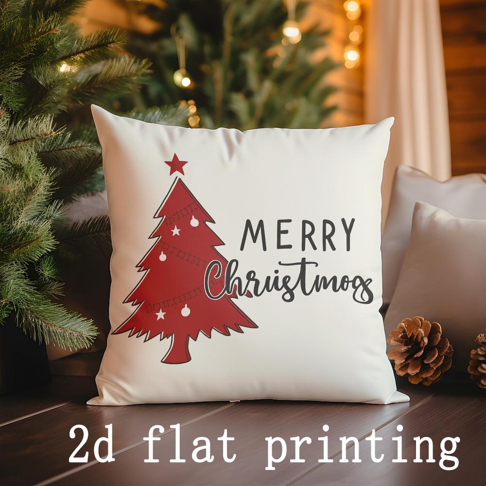 Christmas Tree Patterned Pillow Covers for Festive Look Pattern Cushion Cover Suitable for Sofa Bedroom Car Pillow Cover