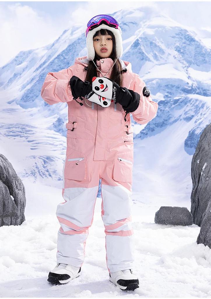 Unisex Kids' Warm Breathable One-Piece Ski Suit